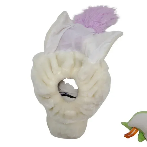 Good Condition Plush Unicorn Hat With Purple Mane & Gold Horn with sounds - Picture 4 of 6
